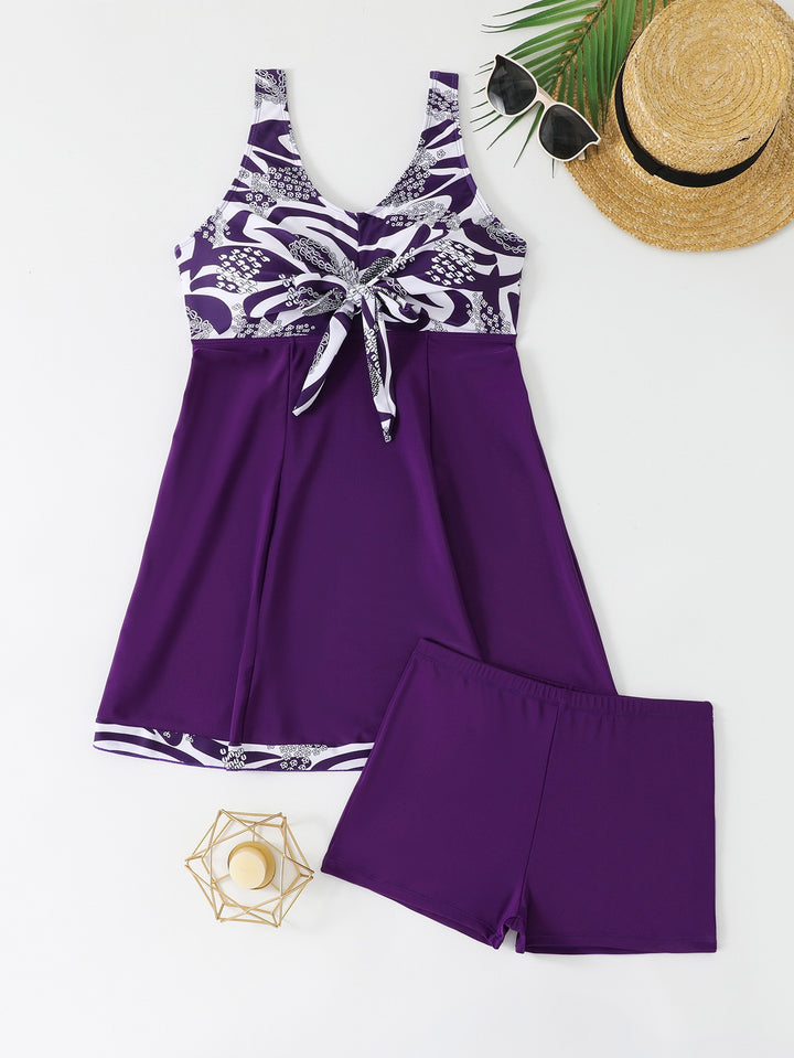 Damen Sportlicher Tankini mit floralen Akzenten Echo Archiv