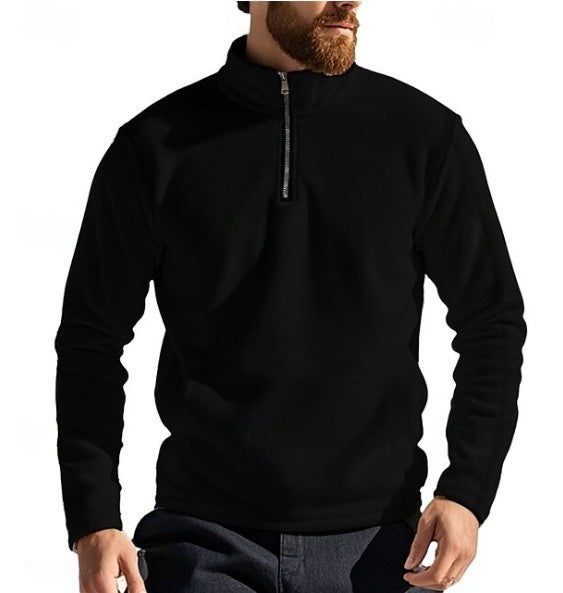 Herren Fleece-Pullover mit Stehkragen und halbem Reißverschluss Echoarchiv