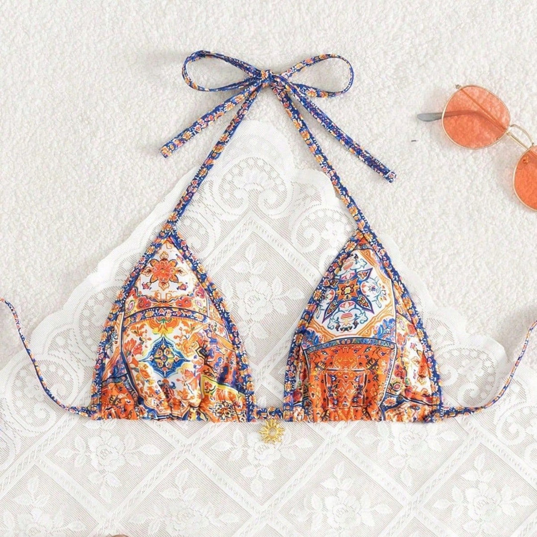 Damen Triangel-Bikini mit floralem Muster und raffinierten Details Echo Archiv