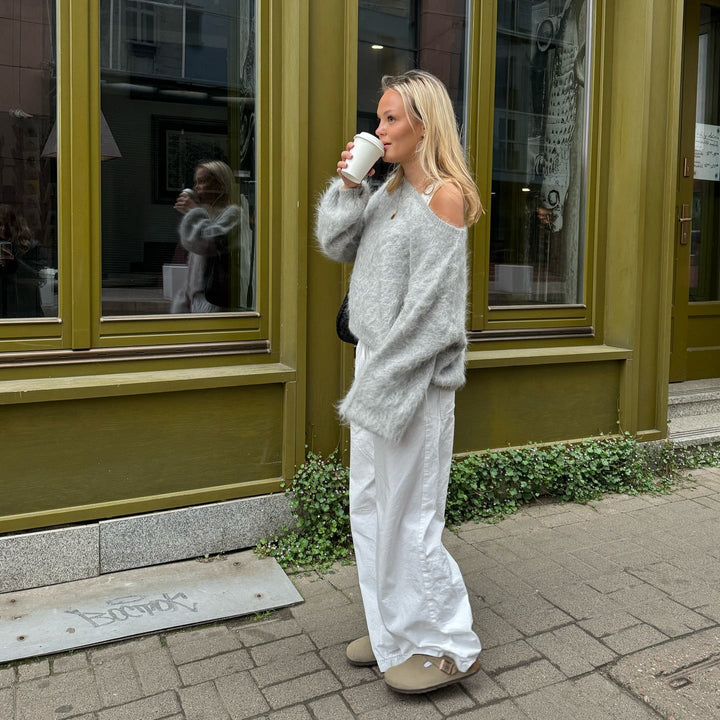 Damen Mohair-Mix Pullover mit Weichem Stoff & Oversized-Ärmeln | Echoarchiv