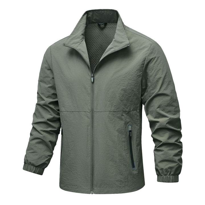 Herren leichte technische Windjacke mit Netzfutter, hohem Stehkragen und Reißverschlusstaschen Echo Archiv