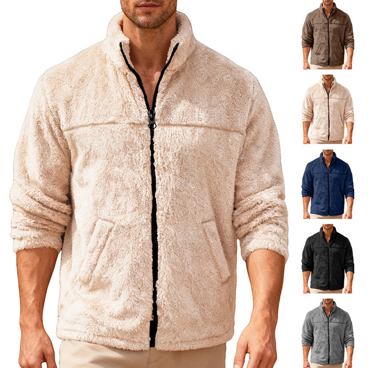 Herren Fleecejacke mit hohem Kragen und weichem Innenfutter Echoarchiv
