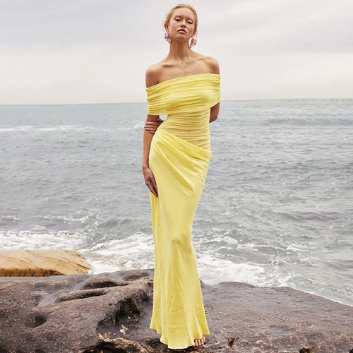 Damen Maxi-Kleid mit transparenten Elementen und Wickel-Detail Echo Archiv
