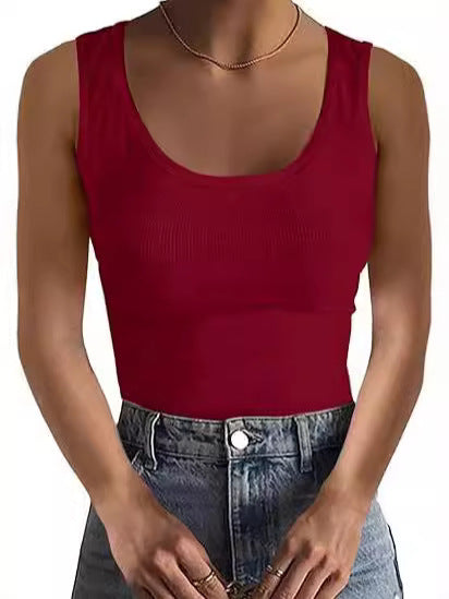 Damen Körperbetontes Oberteil mit breiten Trägern und geripptem Design Echo Archiv