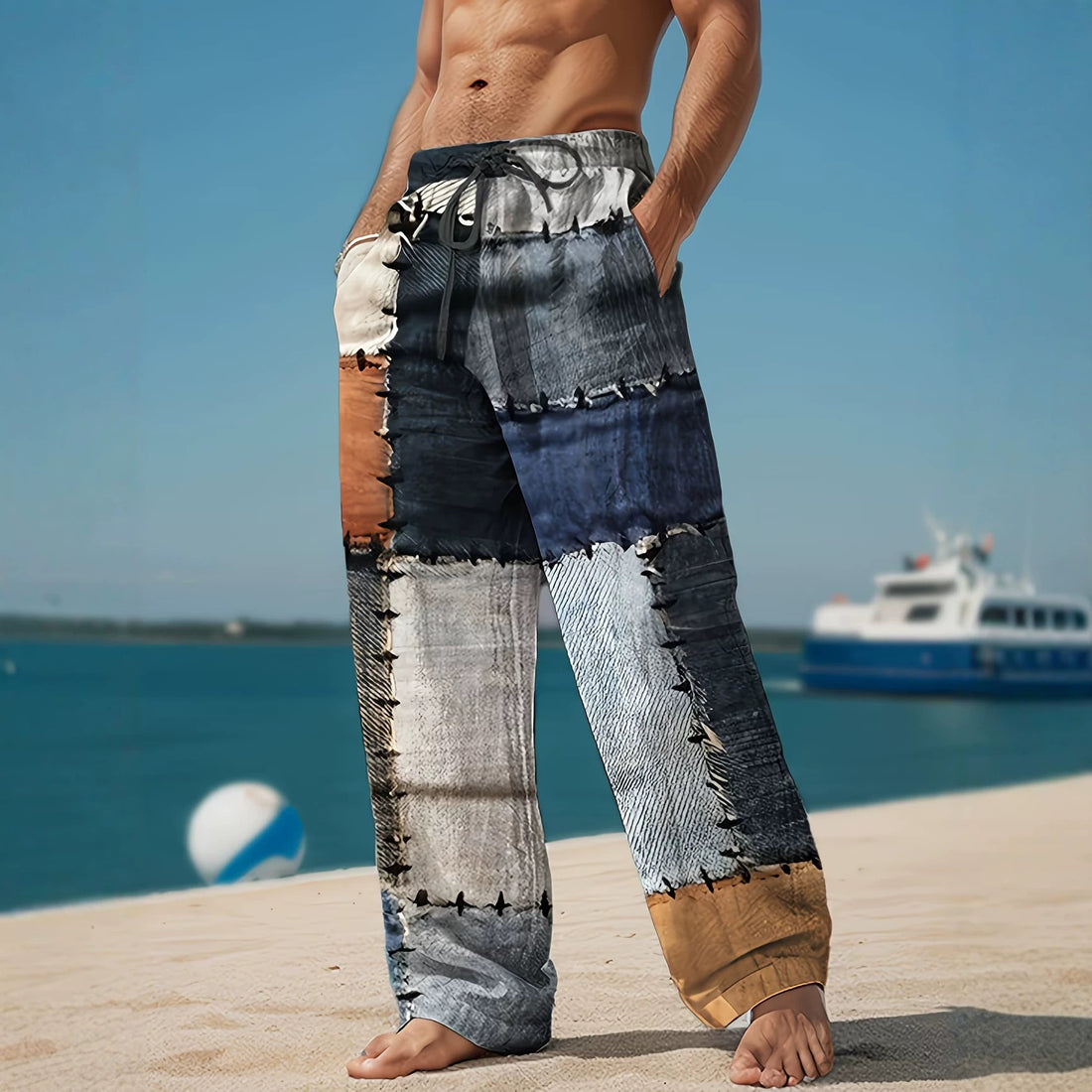 Herren Trendige Freizeithose mit einzigartigem Grafikdesign Echoarchiv