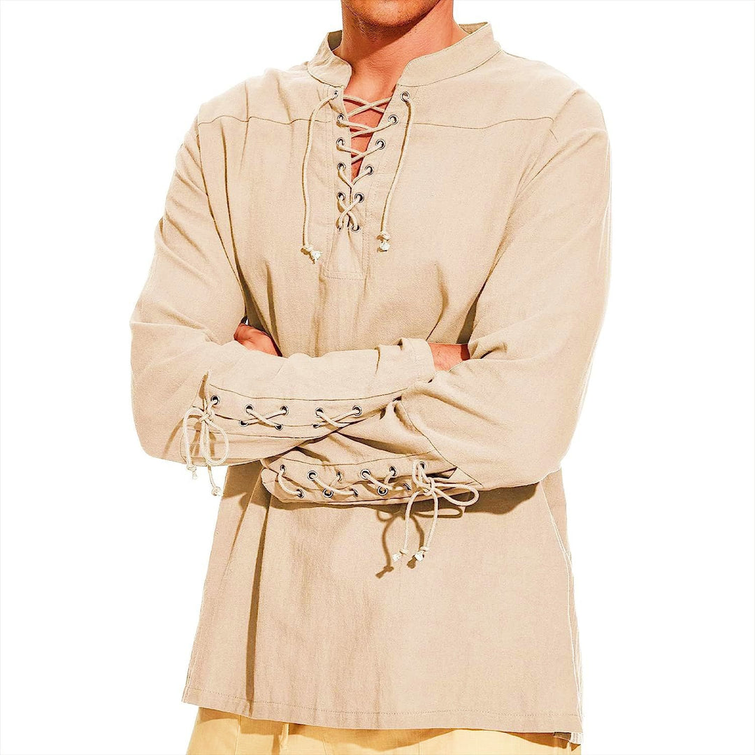 Herren Langarmshirt mit modernem Schnürdesign und lässigem Schnitt Echoarchiv