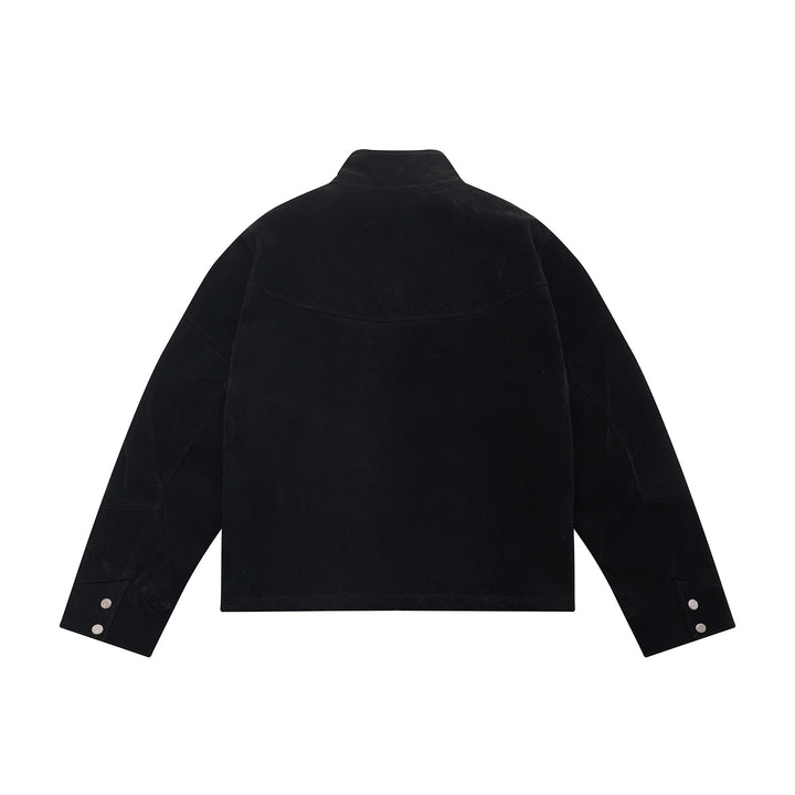 Herren Kurzblouson aus Velours‑Suede mit hohem Kragen und ergonomischer Nahtführung Echoarchiv