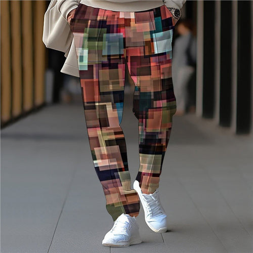 Herren Freizeit-Hose mit geometrischem Design und elastischem Bund Echoarchiv