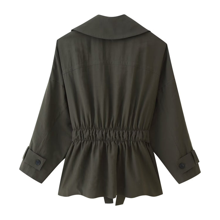 Damen 400+ weite Culotte‑Hose mit hoher Taille, verdeckter Knopfblende und vorderen Überlappungs‑Schlitzen Echo Archiv