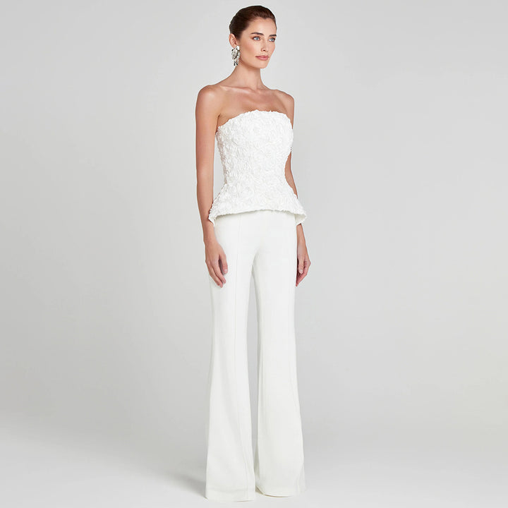Damen Elegantes Peplum-Top mit ausgestellter Hose Echo Archiv