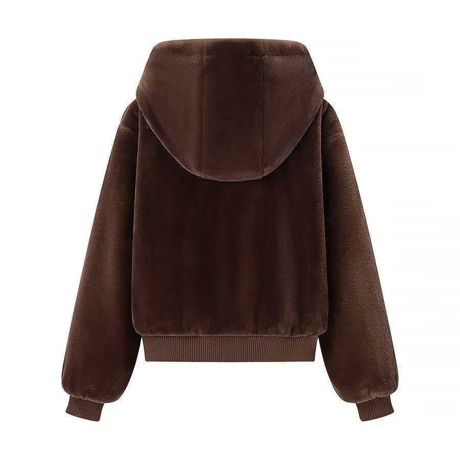 Damen Wende-Kapuzenblouson mit Plüsch- und Fleece-Seite Echo Archiv