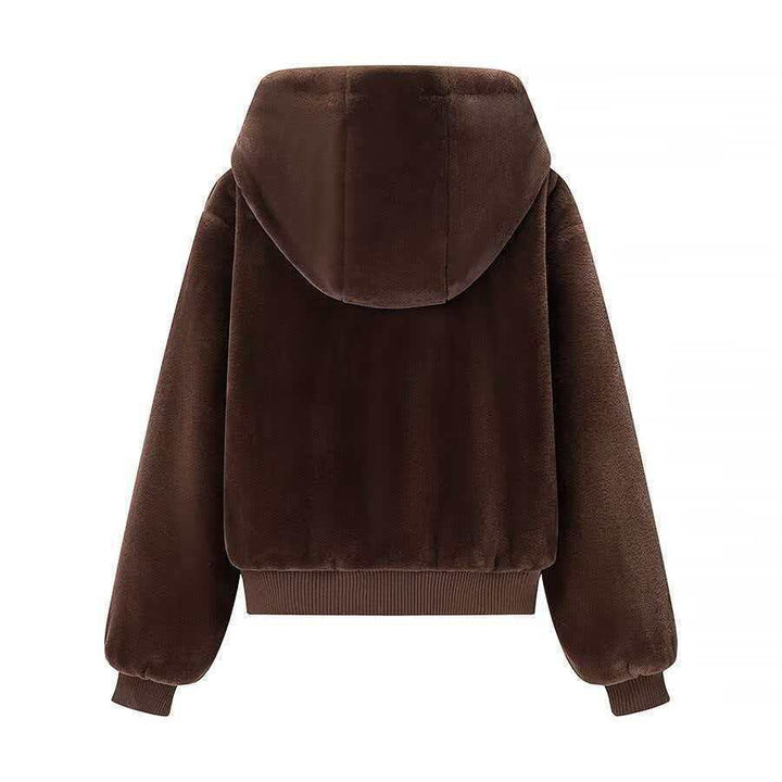 Damen Wende-Kapuzenblouson mit Plüsch- und Fleece-Seite Echo Archiv