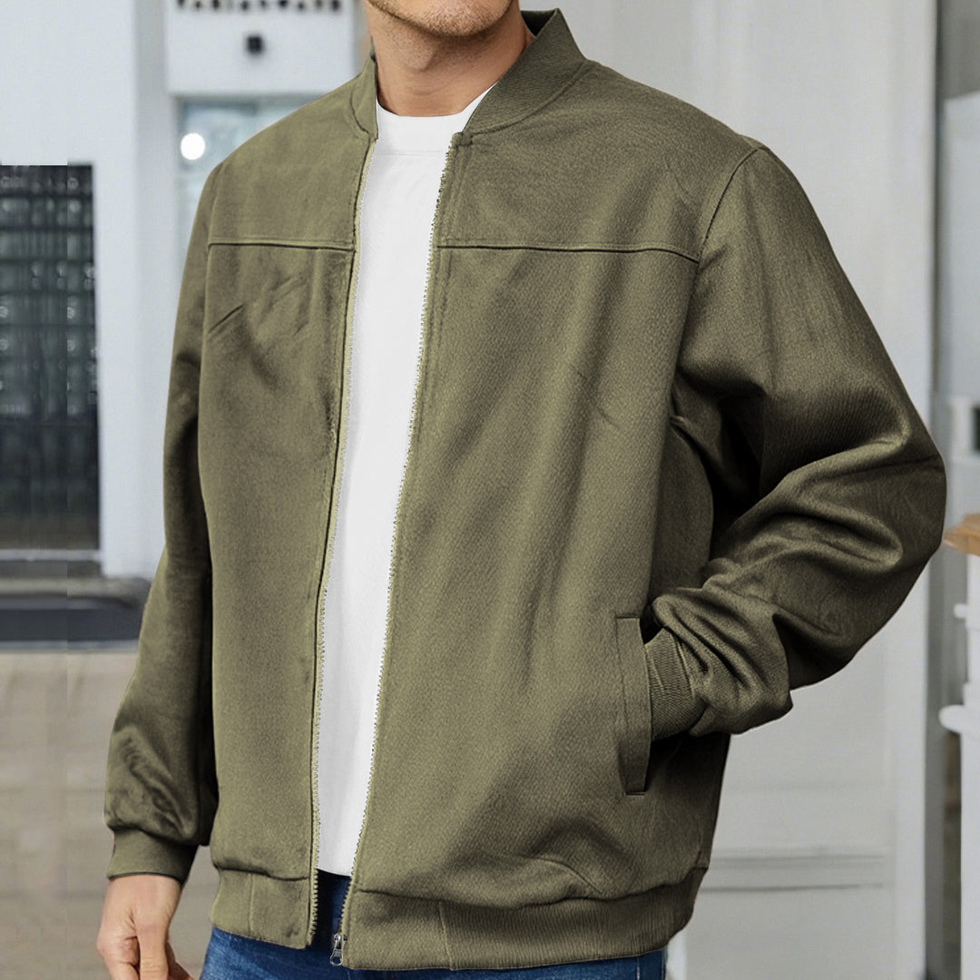 Herren lässige Jacke mit seitlichen Taschen und elastischem Bund Echoarchiv