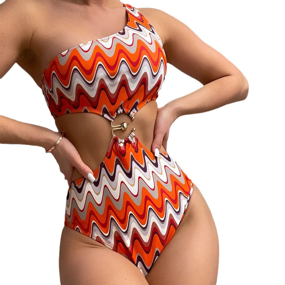 Damen Designer Badeanzug mit asymmetrischem Schnitt und sexy Cut-Outs Echo Archiv