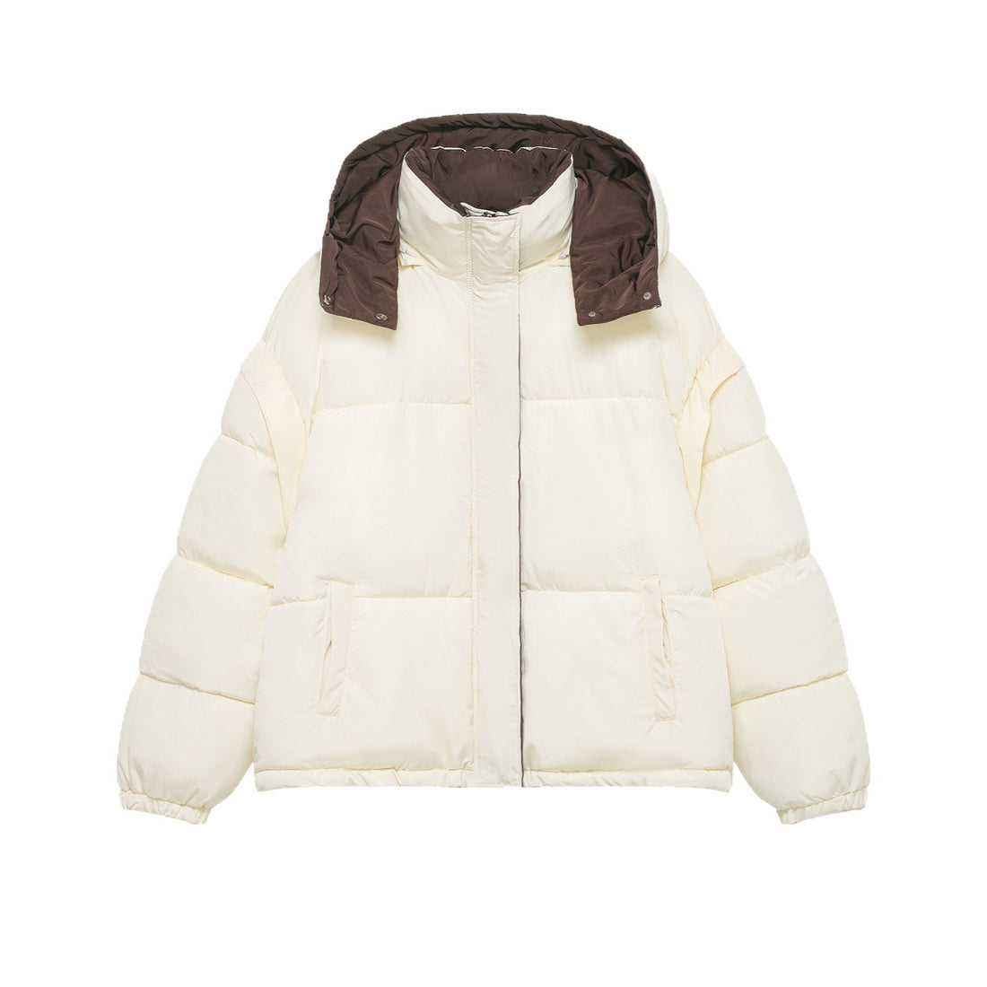 Damen Oversize-Steppjacke mit Kapuze und hohem Stehkragen Echoarchiv