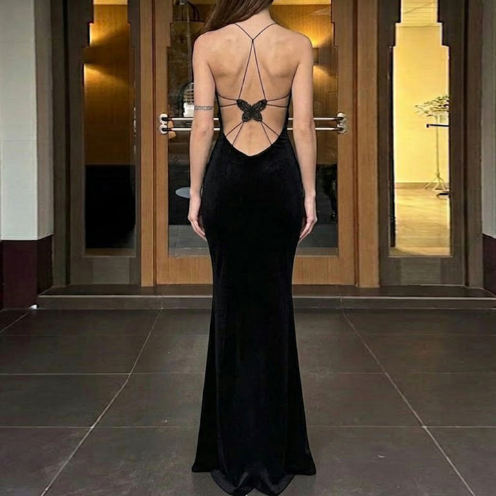 Damen Maxi-Kleid mit verstellbaren Spaghetti-Trägern und elegantem Rückenausschnitt Echo Archiv