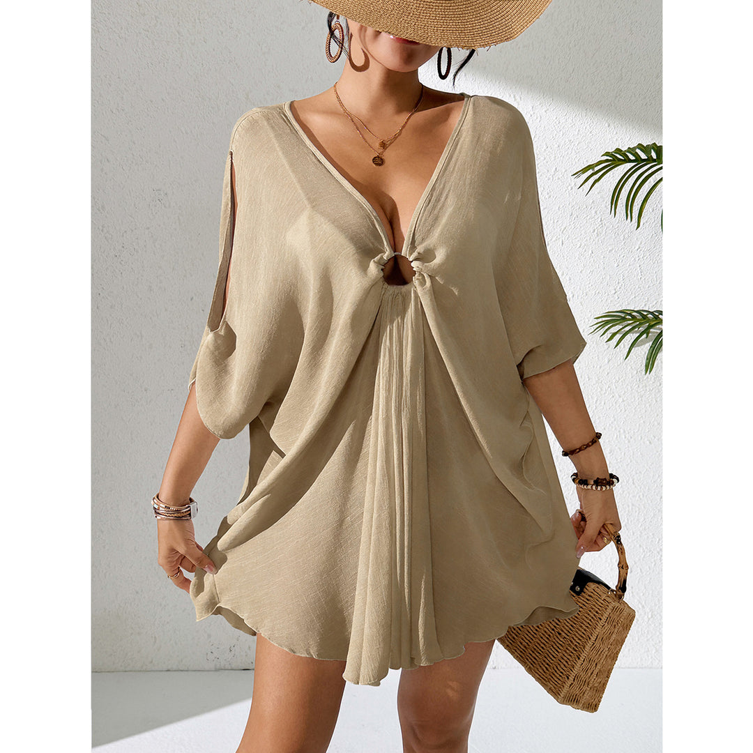 Damen Kaftan mit tiefem V-Ausschnitt und zurückgezogenem Design Echo Archiv