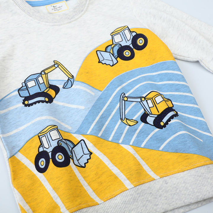 Jungen Sweatshirt mit aufregendem Baustellenfahrzeug-Motiv Echo Archiv