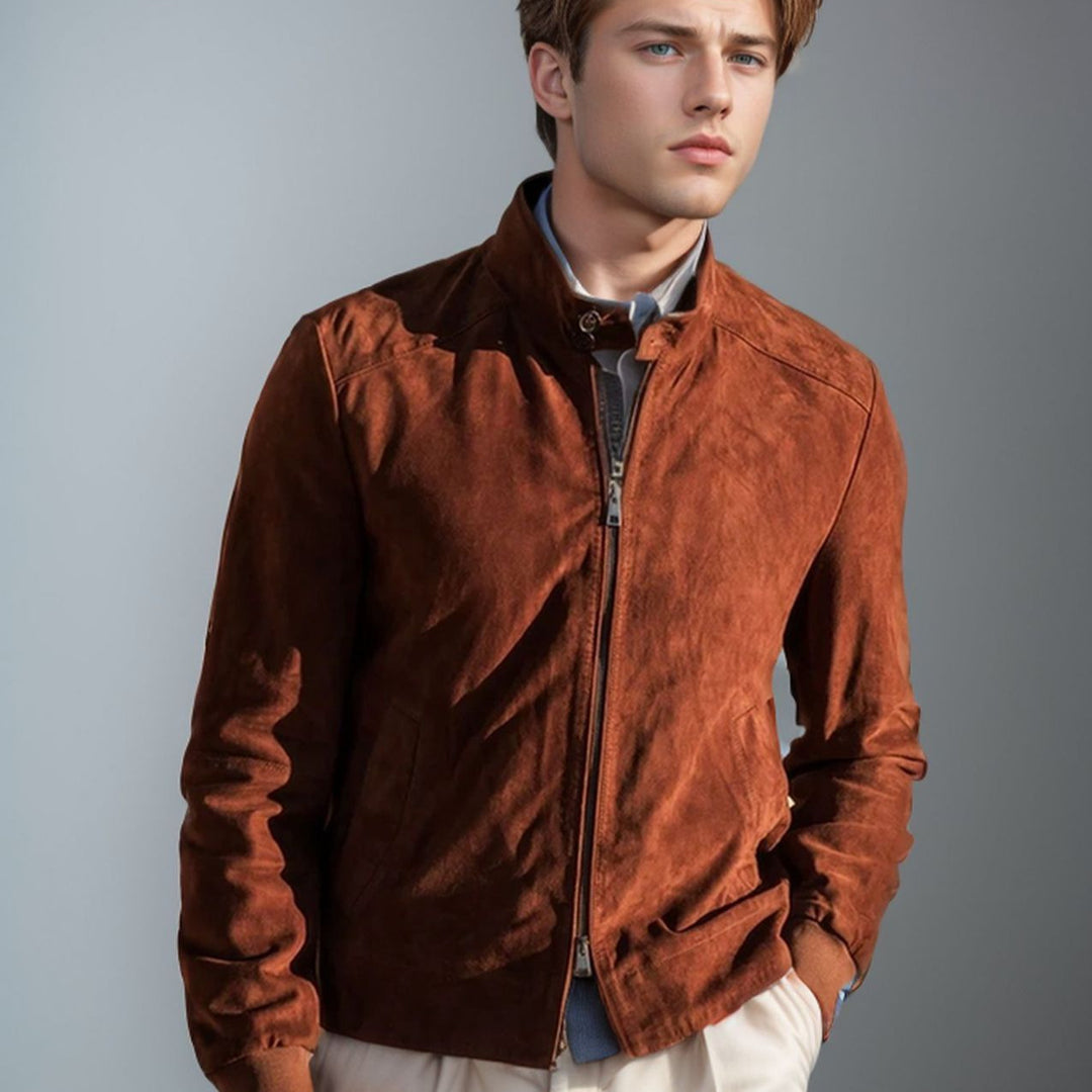 Herren luxuriöse Wildlederjacke Echoarchiv