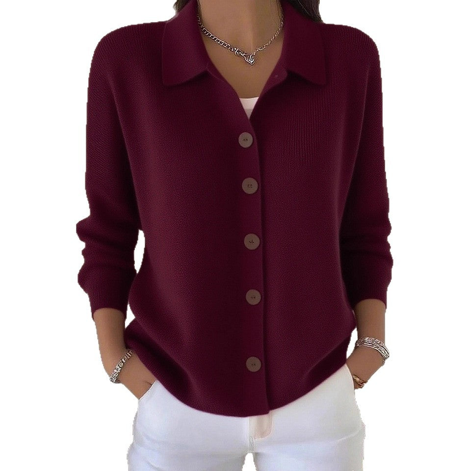 Damen nan Feinstrickjacke mit Hemdkragen und durchgehender Knopfleiste Echo Archiv