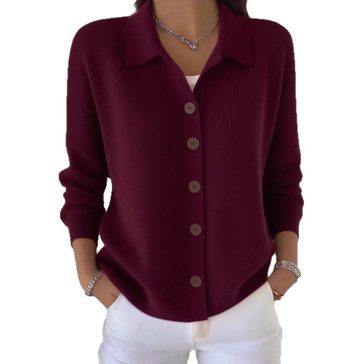Damen nan Feinstrickjacke mit Hemdkragen und durchgehender Knopfleiste Echo Archiv
