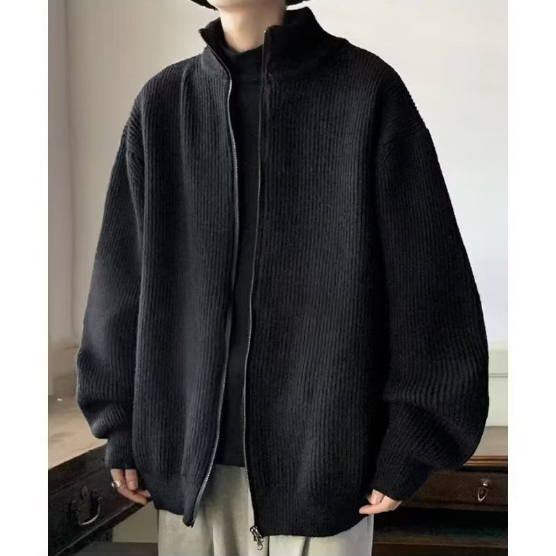 Herren Übergroße Strickjacke mit Stehkragen Echo Archiv