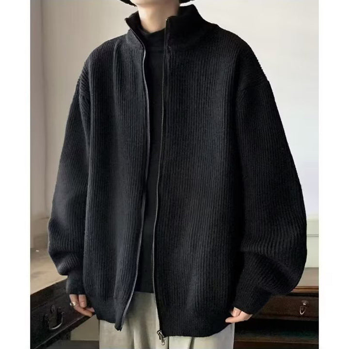 Herren Übergroße Strickjacke mit Stehkragen Echo Archiv