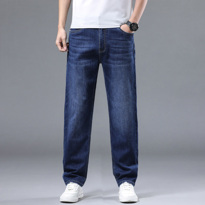 Herren Extraweite Denim-Baggy-Jeans mit geradem Bein & soften Waschungen Echoarchiv