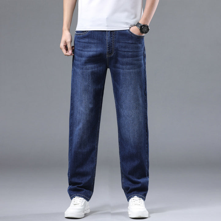 Herren Extraweite Denim-Baggy-Jeans mit geradem Bein & soften Waschungen Echoarchiv
