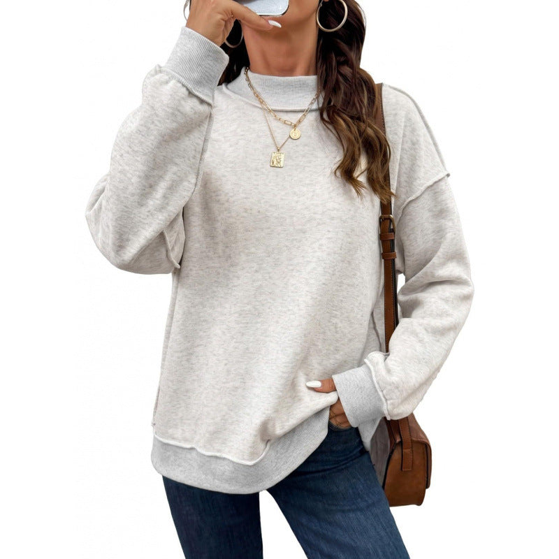 Damen Oversize-Sweatshirt mit Stehkragen, Raglanärmeln und Rippbündchen Echoarchiv