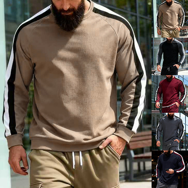 Herren sportlicher Sweatshirt mit Raglanärmeln und dekorativen Streifen Echoarchiv
