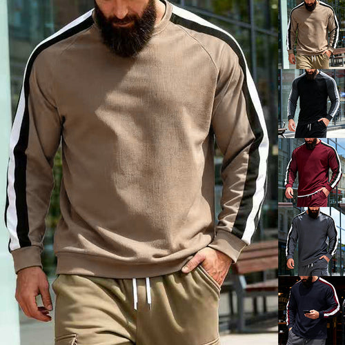 Herren sportlicher Sweatshirt mit Raglanärmeln und dekorativen Streifen Echoarchiv