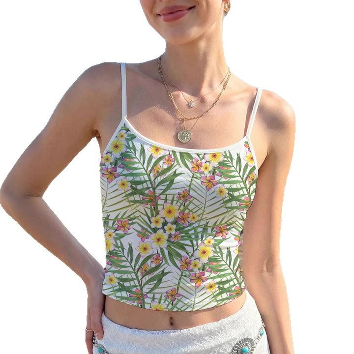 Damen Trägershirt mit lebhaftem Blumenmuster und elastischem Abschluss Echo Archiv
