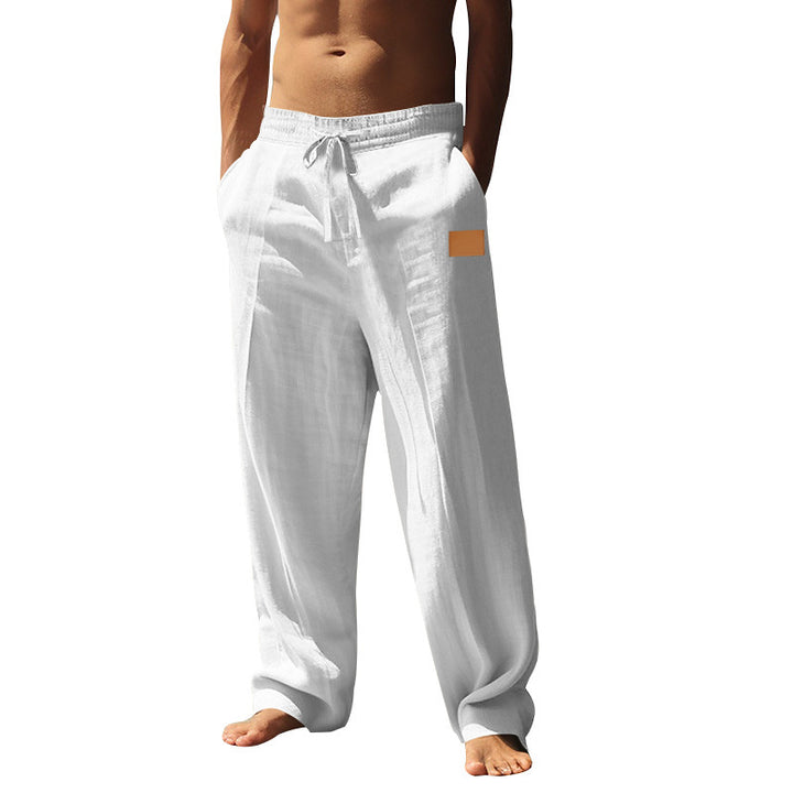 Herren luftige Leinenhose mit elastischem Bund Echoarchiv