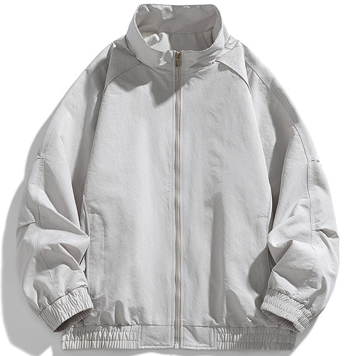 Herren urban oversized Blouson mit Stehkragen, Raglanärmeln und Utility-Armtasche – Taviero