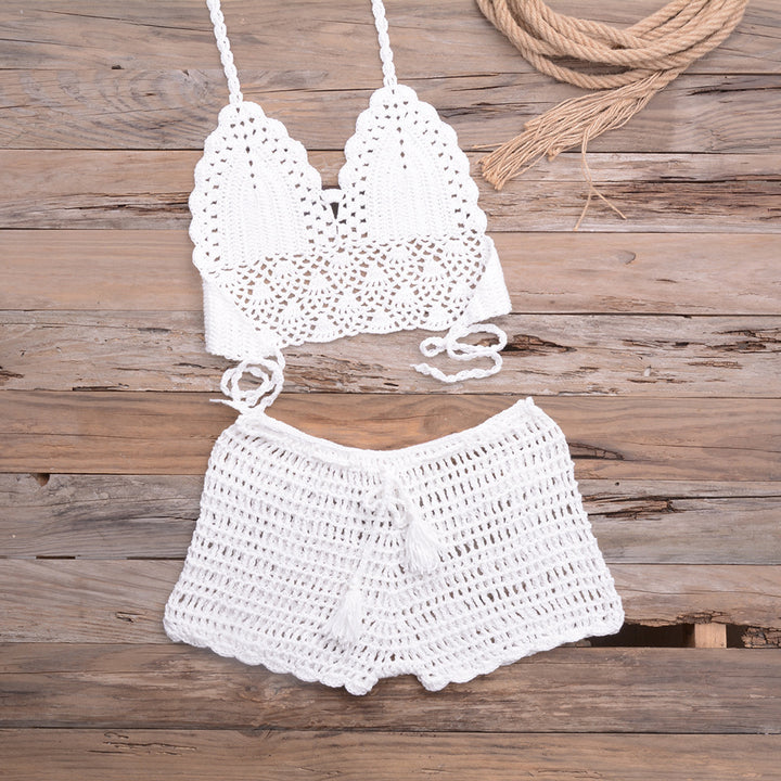 Häkel-Bikini-Set für Damen mit Zierstoff und verstellbaren Trägern – Echo Archiv
