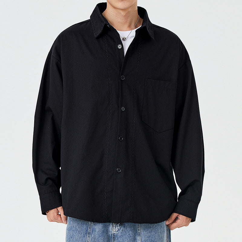 Herren lässige Langarmhemdjacke aus leichtem Material Echoarchiv