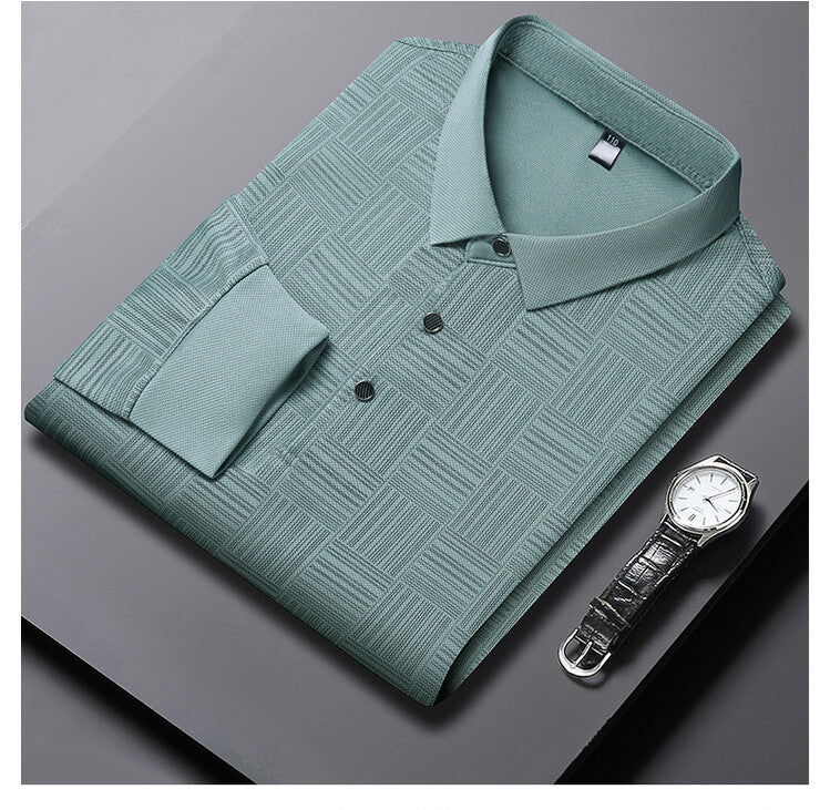 Herren elegantes und atmungsaktives Hemd mit strukturiertem Design Echoarchiv