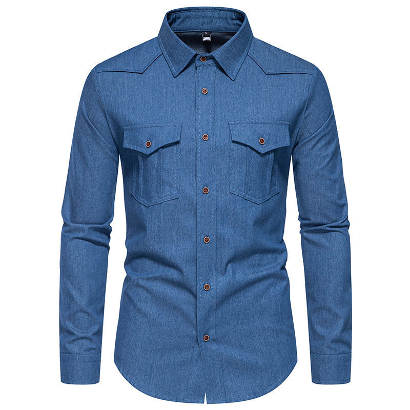 Herren Jeanshemd mit Western‑Yoke, aufgesetzten Brusttaschen und schmaler Casual‑Passform Echo Archiv