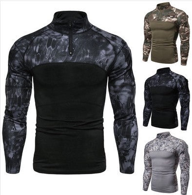 Herren Funktionales Langarmshirt im sportlichen Design mit Stehkragen und Reißverschluss Echoarchiv