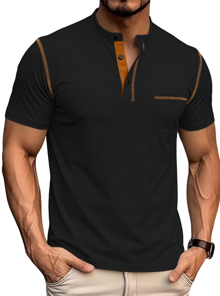 Herren Polo-Shirt mit gestreiftem Kragen Echoarchiv