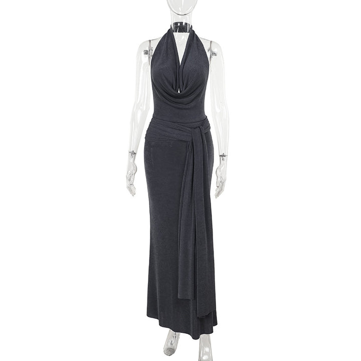 Damen elegantes Wickelkleid mit tiefem V-Ausschnitt und fließendem Schnitt Echo Archiv