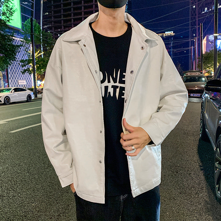 Herren Modische Freizeitjacke mit Druckknöpfen Echoarchiv