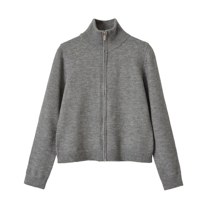 Damen Feinstrick-Zipcardigan mit hohem Stehkragen Echoarchiv