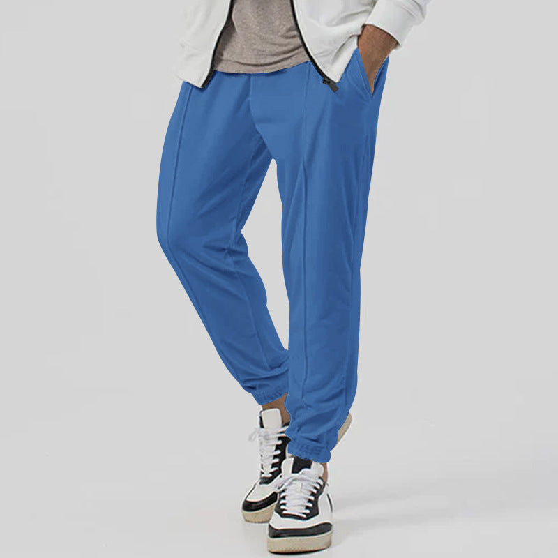 Herren Tapered-Jogginghose im Leinenlook mit Bügelfalte und Bündchen Echoarchiv