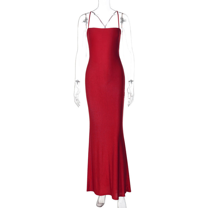 Damen Maxi-Kleid mit schmalem Trägerdesign und fließendem Schnitt Echo Archiv