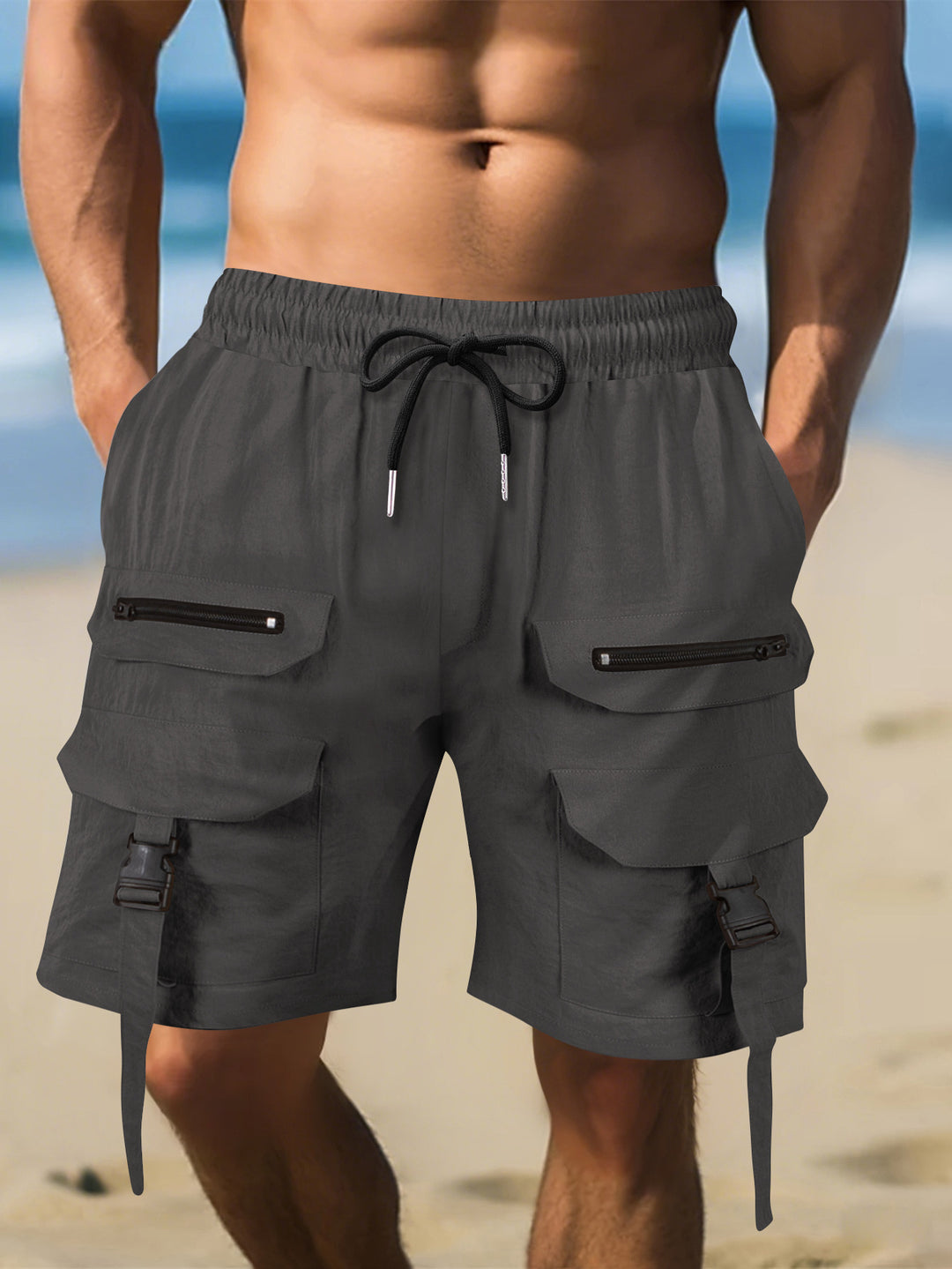 Herren Cargo-Shorts mit multifunktionalen Taschen und verstellbarem Bund Echoarchiv