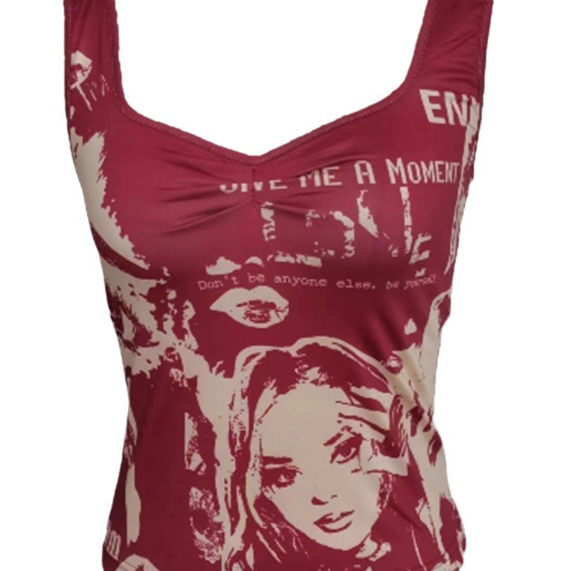 Damen Tanktop mit kreativem Print und figurbetontem Design Echo Archiv