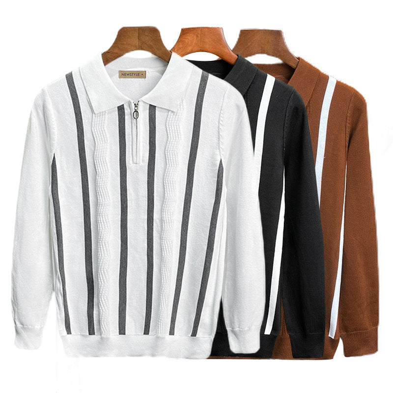 Herren trendiges Langarm-Polo Echo Archiv