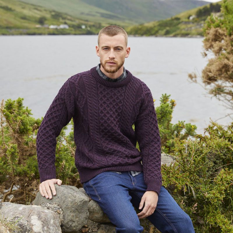 Herren Modischer Strickpullover mit Zopfmuster – Norvane